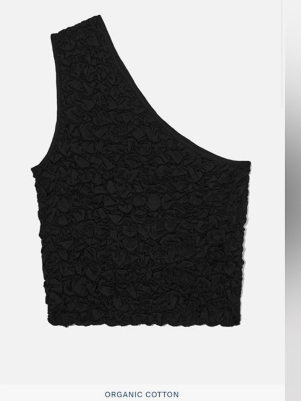COS One-Shoulder Black Textured Tank
